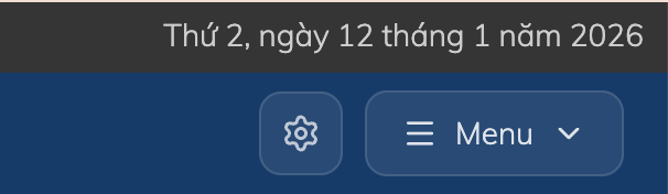 Nút settings trên Quick Menu bar